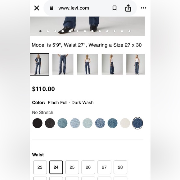 Levi’s 501 Original 90’s Mid-rise Straight Leg Denim Jeans. Size 24 - Picture 9 of 14